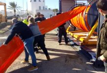 Autoridad Portuaria realiza un simulacro de confinamiento de contaminación marina en el puerto de la Savina