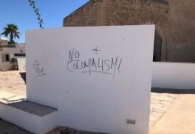 El Consell pone en conocimiento de la Guardia Civil la aparición de pintadas dentro del conjunto histórico de Sant Francesc