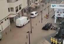 Calles inundadas en Formentera por las fuertes lluvias