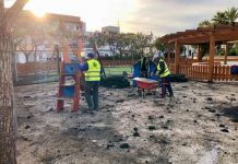 Obras de mejora y renovación en el parque infantil Illes Pitiüses de la Savina