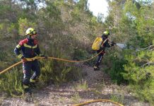 Los bomberos de Formentera realizan rutas de vigilancia y prácticas para mejorar la respuesta ante un posible incendio Pràctiques bombers de Formentera