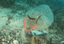 Oceana rechaza que el Ministerio fomente la pesca de basura con artes de arrastre Botella de plástico en fondos marinos de Baleares / foto: Oceana