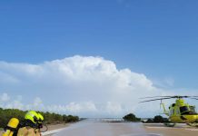 Sa Unió exige mejoras urgentes en el servicio de bomberos Jornada práctica bomberos en el helipuerto del hospital