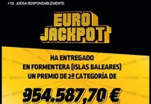 El ‘Eurojackpot’ de la ONCE deja casi un millón de euros a un vecino de Formentera en el Día de Illes Balears
