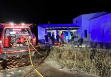 Sofocado un incendio en la enramada de una vivienda Imagen cedida por Bomberos de Formentera