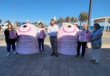 Formentera se une a la campaña “Recicla Vidrio Por Ellas” para apoyar la investigación contra el cáncer de mama y el reciclaje de envases de vidrio Los contenedores rosas se han instalado en el puerto de La Savina