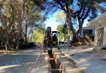 Inicio de los trabajos de la red de alcantarillado en es Ca Marí Trabajos en la zona de Ca Marí