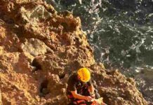 Bomberos de Formentera rescatan a un perro en un acantilado Bomberos rescate perro