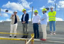 Visita oficial a las obras de las nuevas gradas del campo municipal de fútbol de Formentera obras gradas campo fútbol