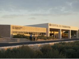 El Govern actualiza el presupuesto de la reforma y ampliación del Centro de Salud Formentera hasta los 4,5 millones de euros Maqueta del nuevo edificio junto al Hospital de Formentera