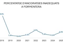 El fondeo ilegal sobre posidonia detectado en Baleares por el servicio de vigilancia se ha reducido hasta el 6,4% Informe Mar balear 2026