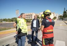 El director general de Emergencias, Pablo Gárriz, visita Formentera para conocer los daños provocados por las lluvias de los últimos días