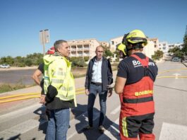 El director general de Emergencias, Pablo Gárriz, visita Formentera para conocer los daños provocados por las lluvias de los últimos días