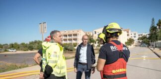 El director general de Emergencias, Pablo Gárriz, visita Formentera para conocer los daños provocados por las lluvias de los últimos días