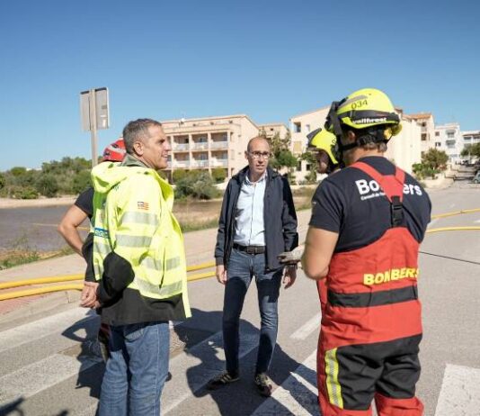 El director general de Emergencias, Pablo Gárriz, visita Formentera para conocer los daños provocados por las lluvias de los últimos días