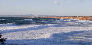 El temporal de viento obliga a cancelar la navegación entre las Pitiüses