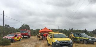 Los efectivos de emergencias de Formentera participan en un simulacro de incendio forestal