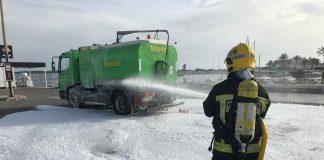 Simulacro de incendio en el puerto de la Savina