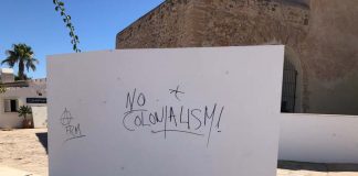 El Consell pone en conocimiento de la Guardia Civil la aparición de pintadas dentro del conjunto histórico de Sant Francesc