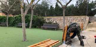 Obras de mejora en el parque infantil de ses Bardetes