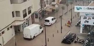Calles inundadas en Formentera por las fuertes lluvias