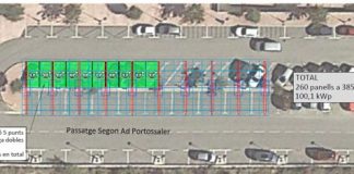 Formentera contará con el primer aparcamiento de la isla con una pérgola de placas fotovoltaicas