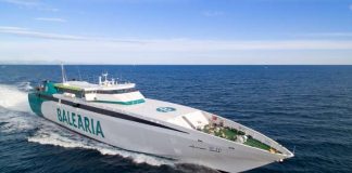 Baleària renueva los motores del fast ferry Ramón Llull para dotar de mayor eficiencia y fiabilidad la ruta Dénia-Formentera Fast ferry Ramón Llul de Baleària