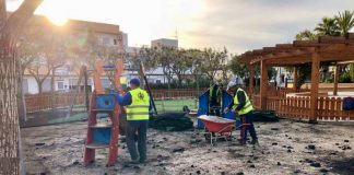 Obras de mejora y renovación en el parque infantil Illes Pitiüses de la Savina