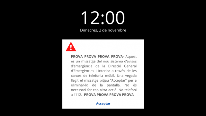 Prueba del nuevo sistema de avisos de emergencia