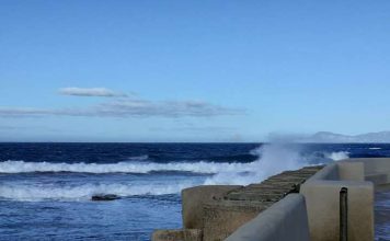Emergencias pide precaución y autoprotección ante las lluvias, tormentas y viento que se esperan este miércoles en todas las Illes Balears La Savina temporal de viento esta mañana