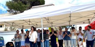 Promesas de avances en derechos sociales en la fiesta popular organizada por el PSOE con motivo del 1 de mayo Ana Juan en el acto socialista celebrado hoy en la Plaza de Europa de es Pujols