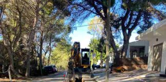 Inicio de los trabajos de la red de alcantarillado en es Ca Marí Trabajos en la zona de Ca Marí