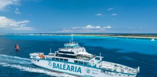 El ‘ferry’ eléctrico ‘Cap de Barbaria’ de Baleària reduce un 33% las emisiones de CO2 respecto al barco al que ha sustituido Barco Cap de Barbaria de la compañía naviera Baleària