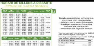 El Consell de Formentera aumenta las frecuencias del transporte público con la recuperación de la Línea 1 Nuevo horario autobús Formentera marzo 2024