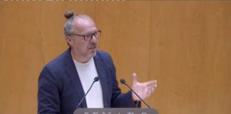 El Senado aprueba de forma casi unánime la reforma de la Constitución para que Formentera tenga senador propio El senador Juanjo Ferrer al ple del Senat