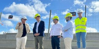 Visita oficial a las obras de las nuevas gradas del campo municipal de fútbol de Formentera obras gradas campo fútbol