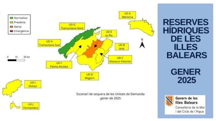 Mapa Reservas Hídricas enero 2025