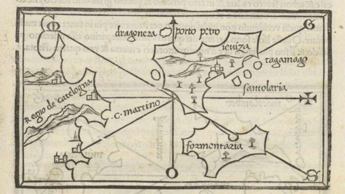 Mapa de las Pitiusas del Isolario di Bordone (1534). Instituto Geográfico Nacional.