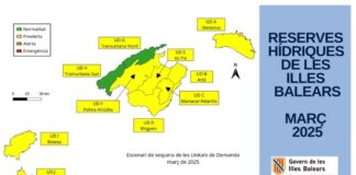 Las reservas hídricas suben un punto en marzo y se sitúan en el 52% en Baleares Reservas hídricas datos marzo 2025