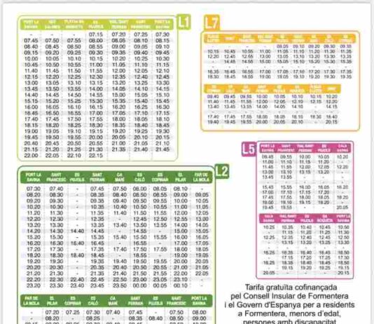 Los nuevos horarios de las diferentes líneas de autobús que conectan todos los núcleos de la isla empezarán a estar operativos a partir de mañana martes 10 de junio Horario autobuses a partir del 10 de junio 2025
