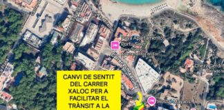 Aviso de circulación en es Pujols por obras en el carrer Punta Prima Accesos a es Pujols por obras