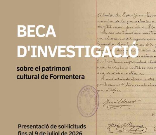El Consell de Formentera convoca la Beca de Investigación 2026 sobre patrimonio cultural con una dotación de 8.500 euros Beca investigación 2026