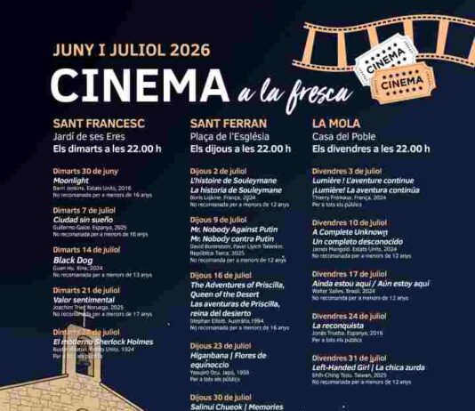 Cinema a la Fresca vuelve este verano a Formentera con más de 25 proyecciones gratuitas Programación Cinema a la Fresca 2026