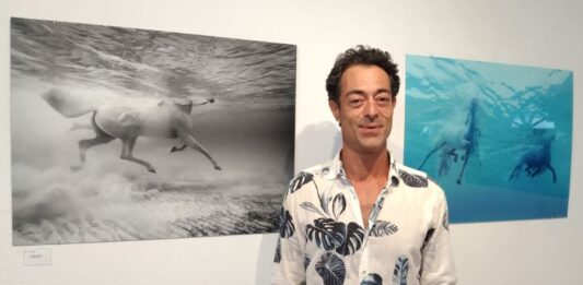 Ricardo Lamin retrata la fuerza de los caballos nadando en aguas de Formentera